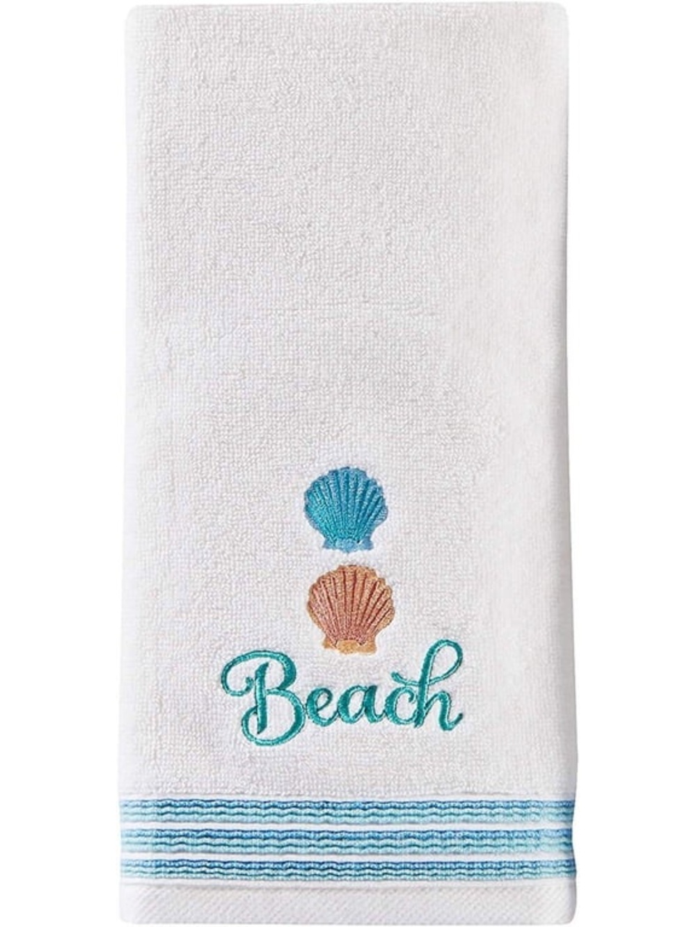 SKL Home Beach Hand Towel Off White Cotton Embroidered